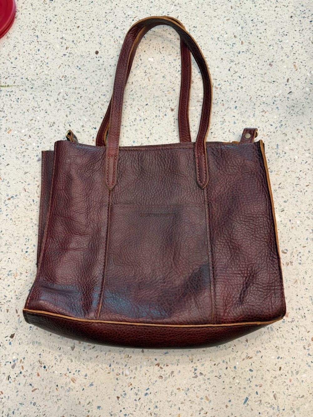 #3 Structured Leather Tote in Dark Brown